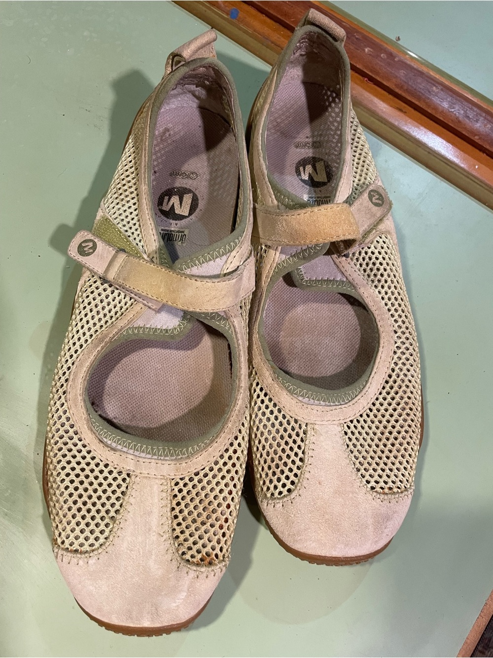 Merrell Beige Mesh Mary Jane Sport Flats